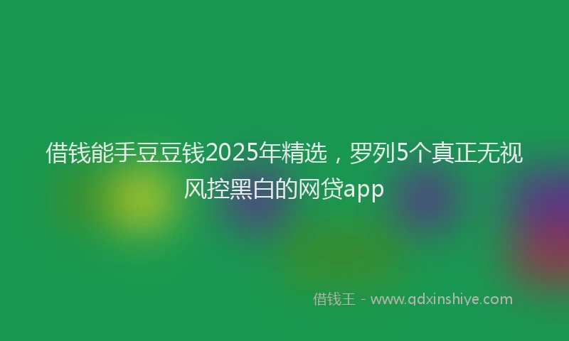借钱能手豆豆钱2025年精选，罗列5个真正无视风控黑白的网贷app