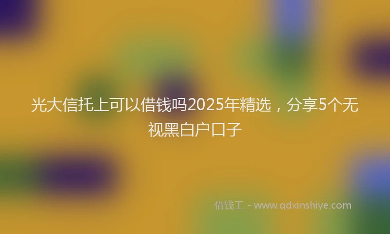 光大信托上可以借钱吗2025年精选，分享5个无视黑白户口子