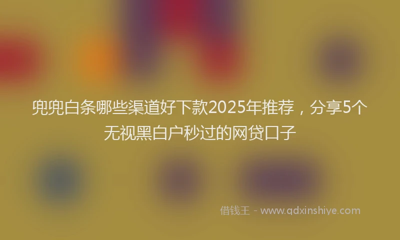 兜兜白条哪些渠道好下款2025年推荐，分享5个无视黑白户秒过的网贷口子
