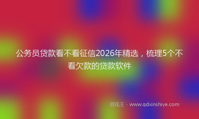 公务员贷款看不看征信2026年精选，梳理5个不看欠款的贷款软件