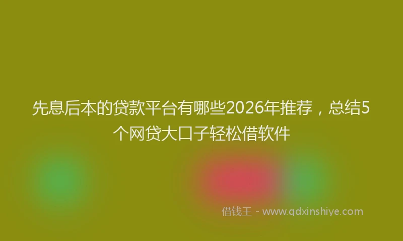 先息后本的贷款平台有哪些2026年推荐,总结5个网贷大口子轻松借软件