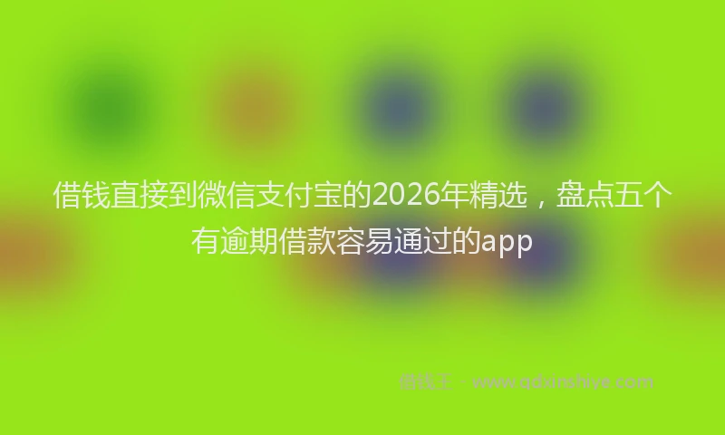 借钱直接到微信支付宝的2026年精选，盘点五个有逾期借款容易通过的app