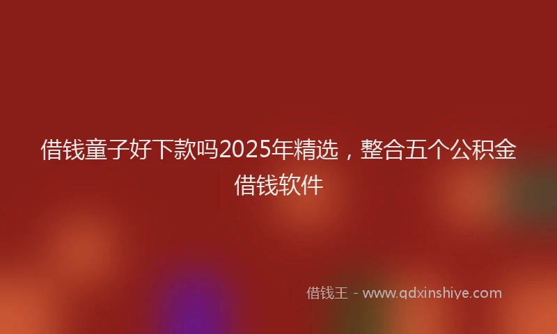 借钱童子好下款吗2025年精选，整合五个公积金借钱软件