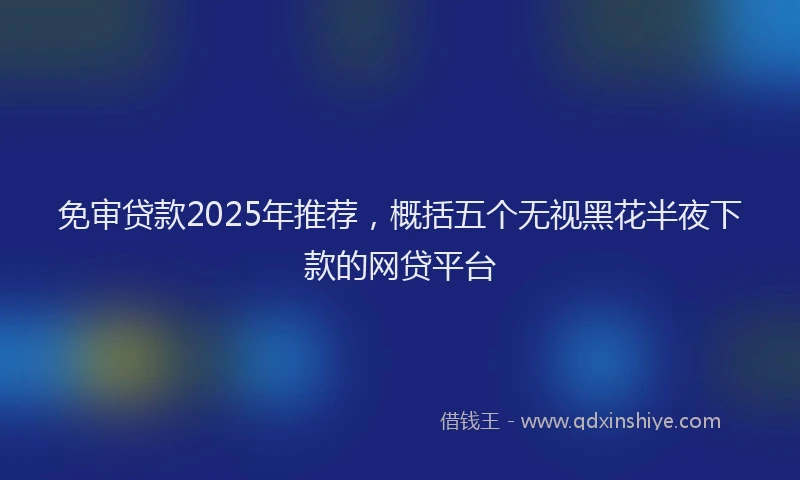 免审贷款2025年推荐,概括五个无视黑花半夜下款的网贷平台