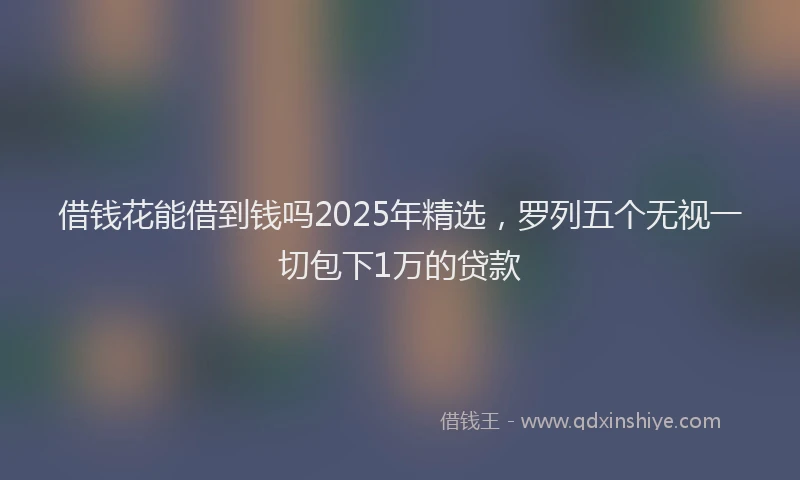 借钱花能借到钱吗2025年精选,罗列五个无视一切包下1万的贷款