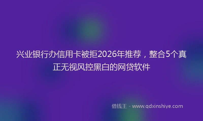 兴业银行办信用卡被拒2026年推荐，整合5个真正无视风控黑白的网贷软件