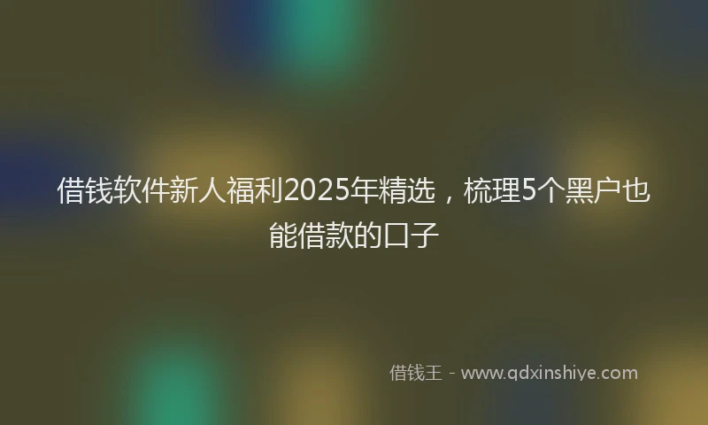 借钱软件新人福利2025年精选，梳理5个黑户也能借款的口子