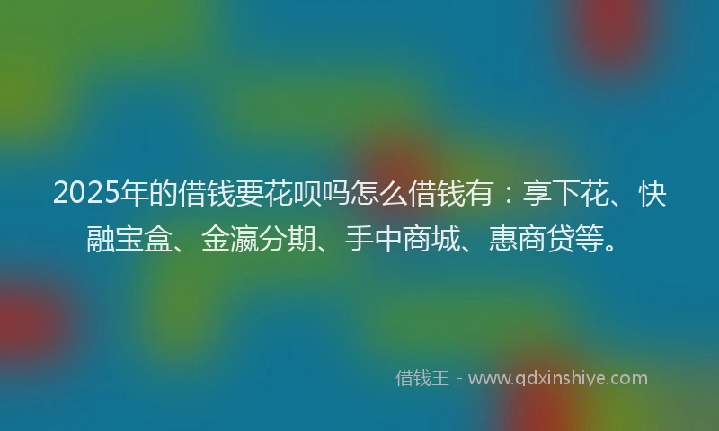 2025年的借钱要花呗吗怎么借钱有：享下花、快融宝盒、金瀛分期、手中商城、惠商贷等。