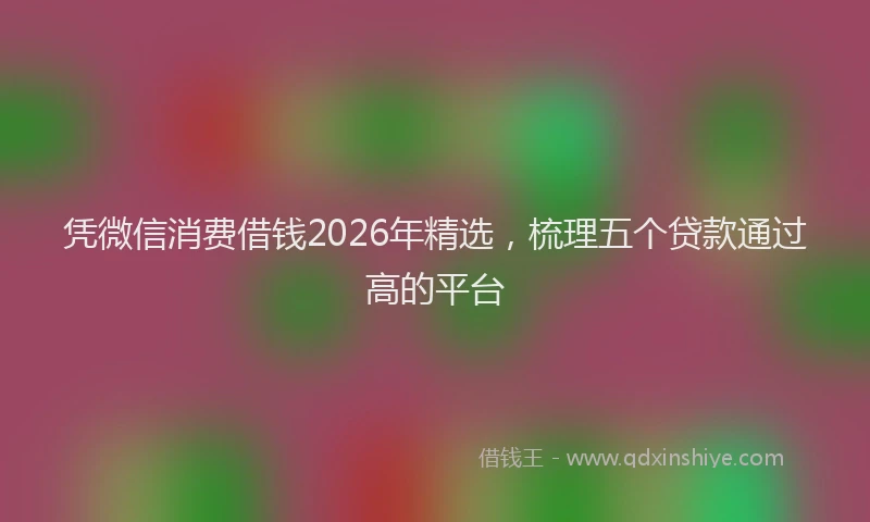 凭微信消费借钱2026年精选，梳理五个贷款通过高的平台