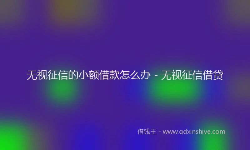 无视征信的小额借款怎么办 - 无视征信借贷