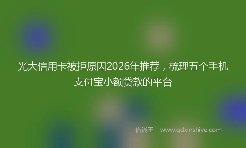 光大信用卡被拒原因2026年推荐，梳理五个手机支付宝小额贷款的平台