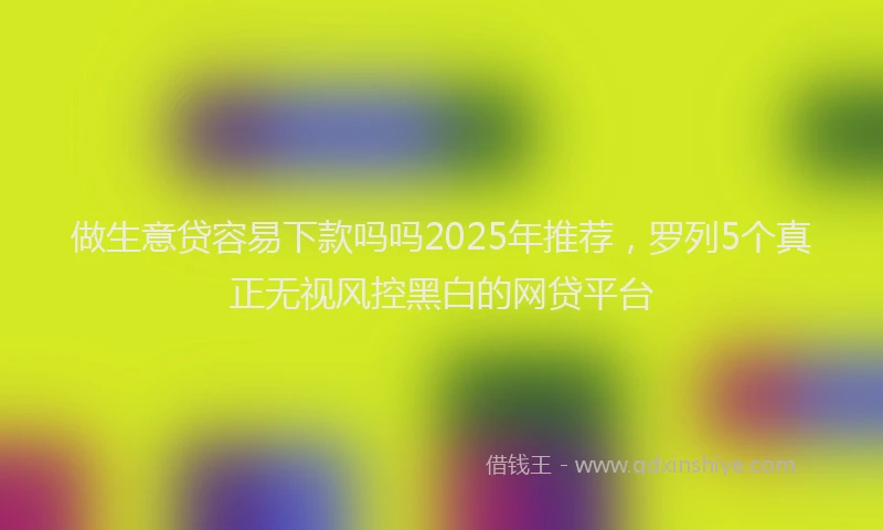 做生意贷容易下款吗吗2025年推荐，罗列5个真正无视风控黑白的网贷平台