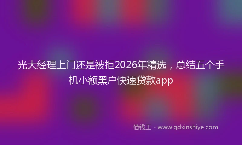 光大经理上门还是被拒2026年精选，总结五个手机小额黑户快速贷款app