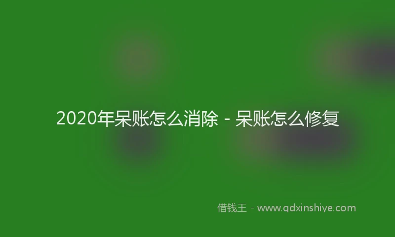 2020年呆账怎么消除 - 呆账怎么修复