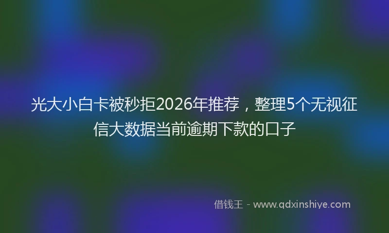 光大小白卡被秒拒2026年推荐，整理5个无视征信大数据当前逾期下款的口子