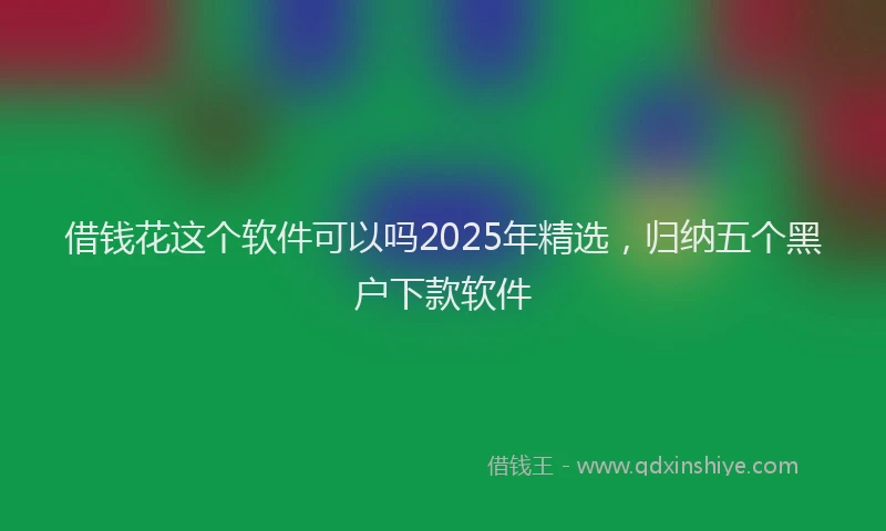 借钱花这个软件可以吗2025年精选，归纳五个黑户下款软件