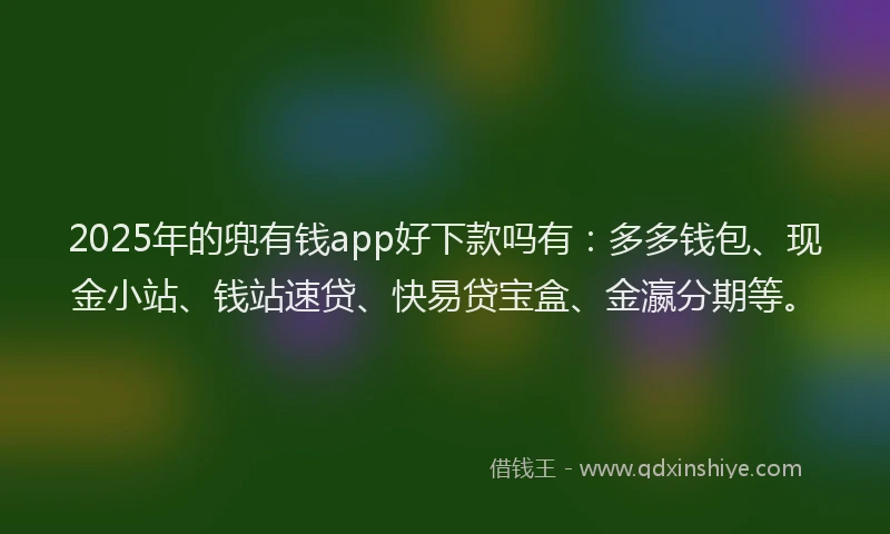 2025年的兜有钱app好下款吗有：多多钱包、现金小站、钱站速贷、快易贷宝盒、金瀛分期等。