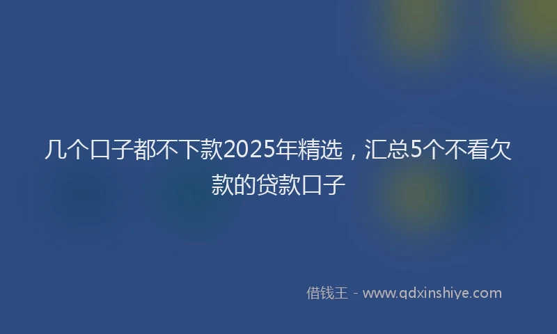 几个口子都不下款2025年精选,汇总5个不看欠款的贷款口子