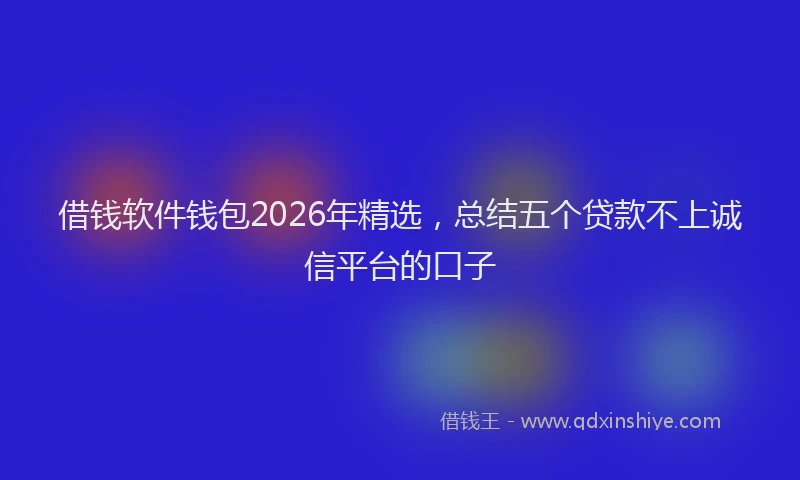 借钱软件钱包2026年精选，总结五个贷款不上诚信平台的口子