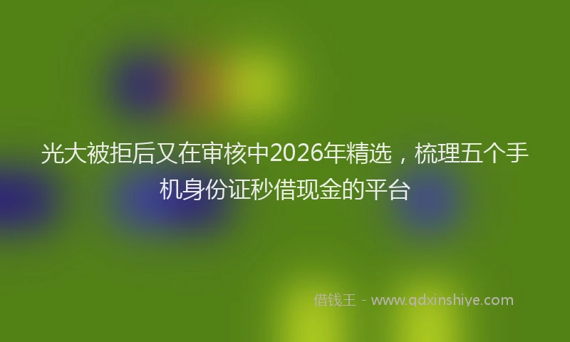 光大被拒后又在审核中2026年精选，梳理五个手机身份证秒借现金的平台