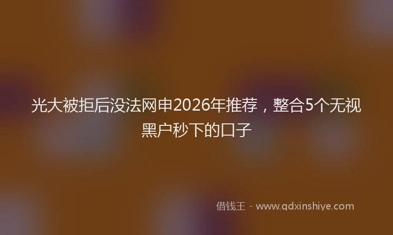 光大被拒后没法网申2026年推荐，整合5个无视黑户秒下的口子