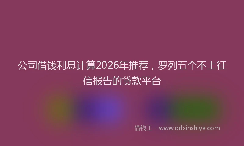 公司借钱利息计算2026年推荐，罗列五个不上征信报告的贷款平台