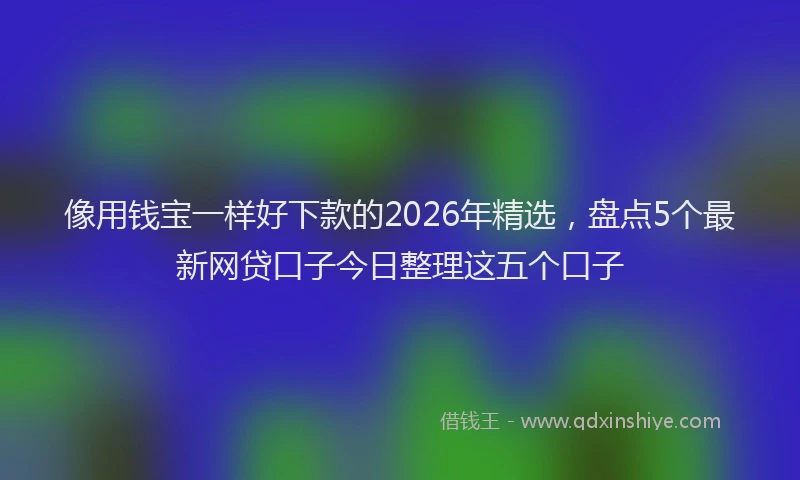 像用钱宝一样好下款的2026年精选,盘点5个最新网贷口子今日整理这五个口子