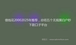 借钱花20002025年推荐，总结五个无视黑白户秒下款口子平台