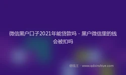 微信黑户口子2021年能贷款吗 - 黑户微信里的钱会被扣吗