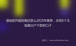 借钱软件能延期还款么2025年推荐，总结5个无视黑白户下款的口子