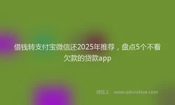 借钱转支付宝微信还2025年推荐，盘点5个不看欠款的贷款app