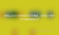 借钱让加支付宝微信2025年精选，归纳五个黑户好下款的网贷口子