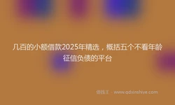 几百的小额借款2025年精选，概括五个不看年龄征信负债的平台