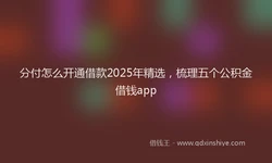 分付怎么开通借款2025年精选，梳理五个公积金借钱app