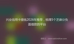 兴业信用卡借钱2026年推荐，梳理5个芝麻分负面借款的平台