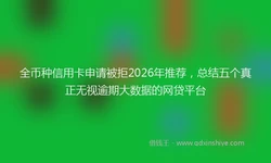 全币种信用卡申请被拒2026年推荐，总结五个真正无视逾期大数据的网贷平台