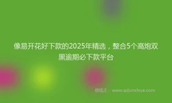 像易开花好下款的2025年精选，整合5个高炮双黑逾期必下款平台