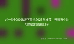 兴一贷5000元好下款吗2025年推荐，整理五个比较靠谱的借钱口子