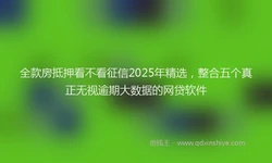 全款房抵押看不看征信2025年精选，整合五个真正无视逾期大数据的网贷软件