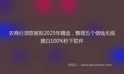 农商行贷款被拒2025年精选，整理五个借钱无视黑白100%秒下软件