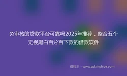 免审核的贷款平台可靠吗2025年推荐，整合五个无视黑白百分百下款的借款软件