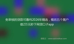 免审核的贷款可靠吗2026年精选，概括五个黑户借2万元秒下网贷口子app
