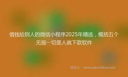 借钱给别人的微信小程序2025年精选，概括五个无视一切是人就下款软件