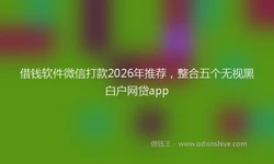 借钱软件微信打款2026年推荐，整合五个无视黑白户网贷app