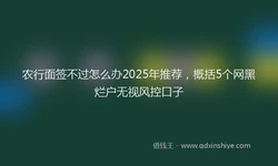 农行面签不过怎么办2025年推荐，概括5个网黑烂户无视风控口子