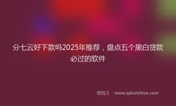 分七云好下款吗2025年推荐，盘点五个黑白贷款必过的软件