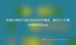 农商行审批不通过率2026年精选，整合5个不看负债的网贷app