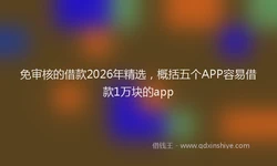 免审核的借款2026年精选，概括五个APP容易借款1万块的app
