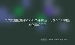 光大提额被拒申2卡2025年精选，分享5个11月独家贷款的口子