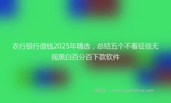 农行银行借钱2025年精选，总结五个不看征信无视黑白百分百下款软件